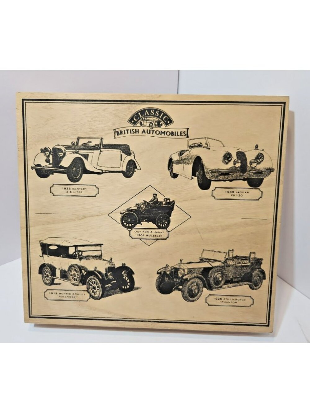 British Automobiles Bentley Jaguar Wolseley Morris Cowley Rolls-Royce Wood Box